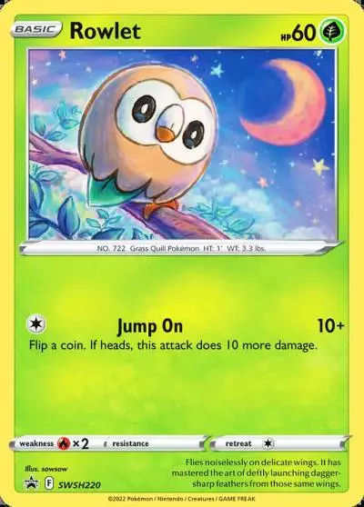 Rowlet SWSH220/307 SWSH Black Star Promos Pokemon card