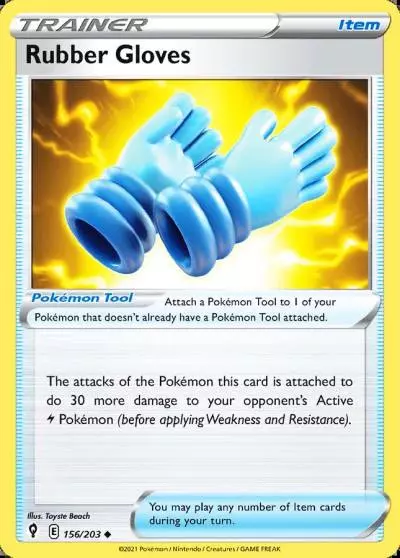 Rubber Gloves 156/203 Evolving Skies Pokemon card
