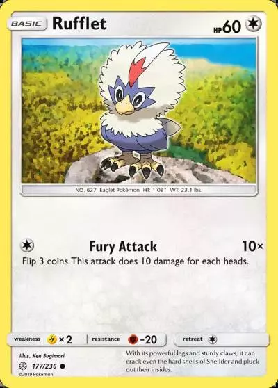 Rufflet 177/236 Cosmic Eclipse Pokemon card