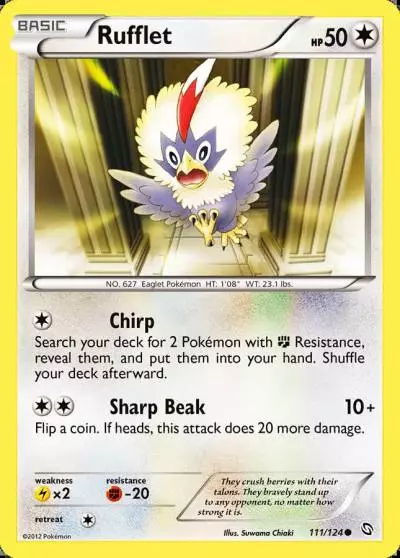 Rufflet 111/124 Dragons Exalted Pokemon card