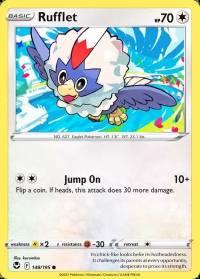 Rufflet 148/195 Silver Tempest Pokemon card