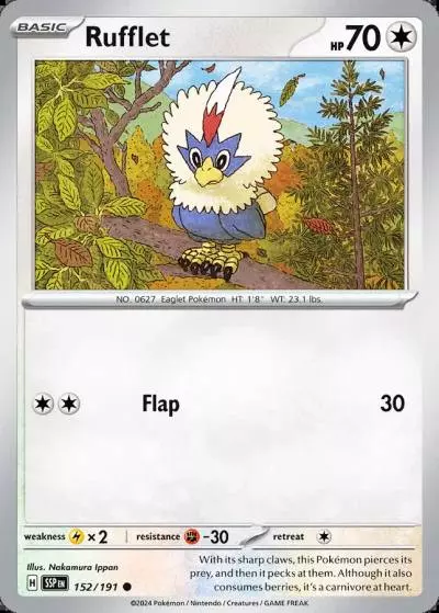 Rufflet 152/191 Surging Sparks Pokemon card