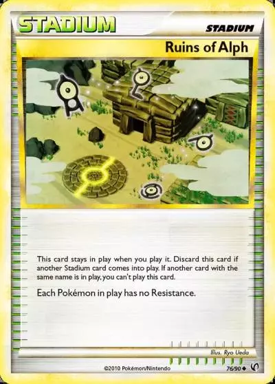 Ruins of Alph 76/90 HS—Undaunted Pokemon card