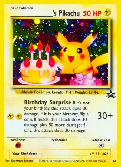 _____'s Pikachu 24/53 Wizards Black Star Promos Pokemon card