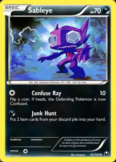 Sableye 62/108 Dark Explorers Pokemon card