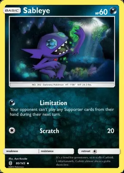 Sableye 80/145 Guardians Rising Pokemon card
