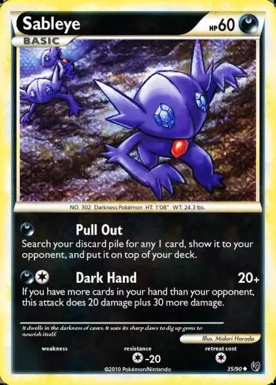 Sableye 35/90 HS—Undaunted Pokemon card