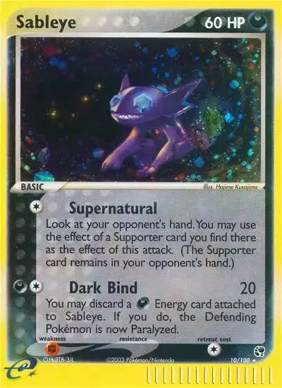 Sableye 10/100 Sandstorm Pokemon card