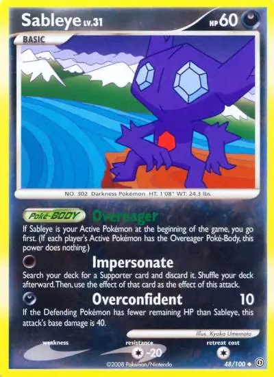 Sableye 48/100 Stormfront Pokemon card