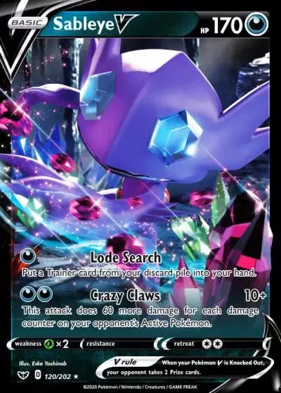Sableye V 120/202 Sword & Shield Pokemon card