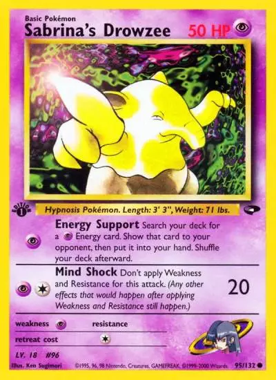 Sabrina's Drowzee 95/132 Gym Challenge Pokemon card