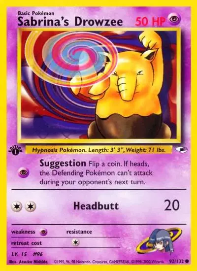 Sabrina's Drowzee 92/132 Gym Heroes Pokemon card
