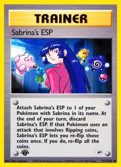 Sabrina's ESP 117/132 Gym Heroes Pokemon card