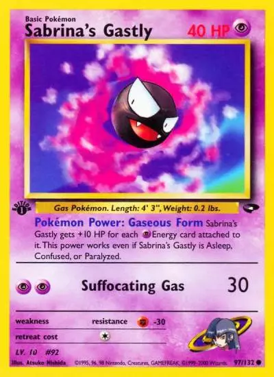 Sabrina's Gastly 97/132 Gym Challenge Pokemon card
