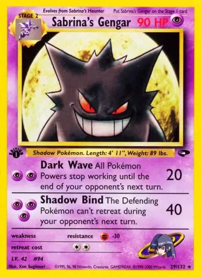 Sabrina's Gengar 29/132 Gym Challenge Pokemon card