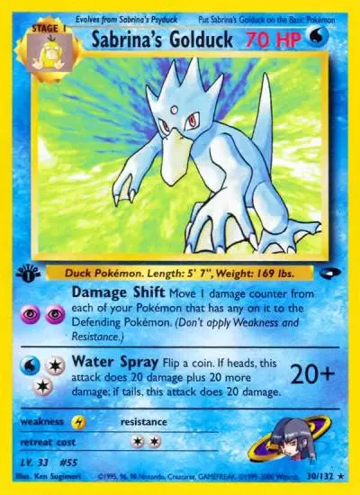 Sabrina's Golduck 30/132 Gym Challenge Pokemon card