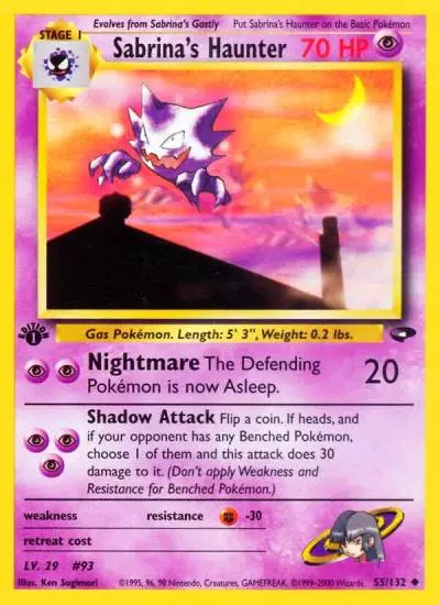 Sabrina's Haunter 55/132 Gym Challenge Pokemon card
