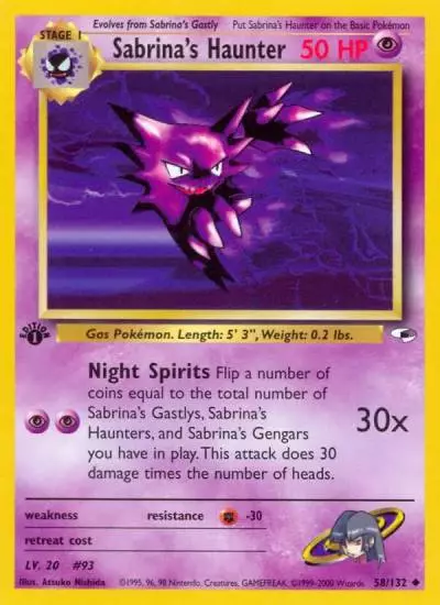 Sabrina's Haunter 58/132 Gym Heroes Pokemon card