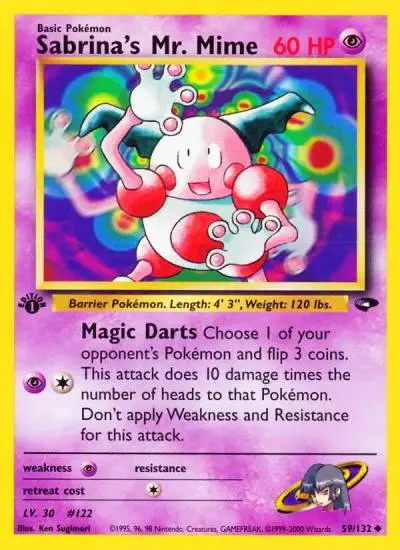 Sabrina's Mr. Mime 59/132 Gym Challenge Pokemon card