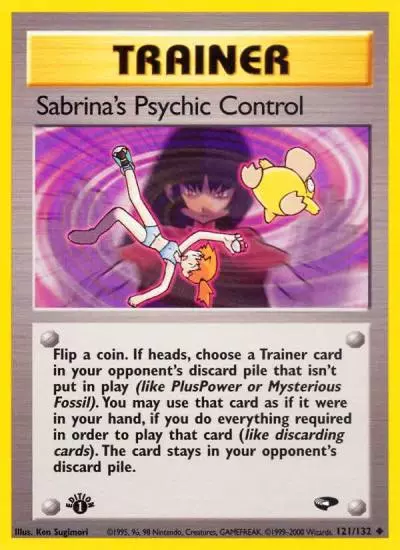 Sabrina's Psychic Control 121/132 Gym Challenge Pokemon card