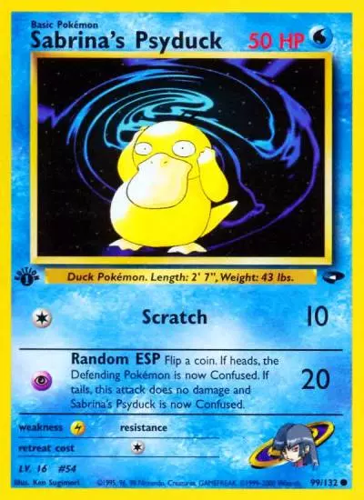 Sabrina's Psyduck 99/132 Gym Challenge Pokemon card