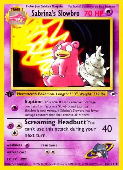 Sabrina's Slowbro 60/132 Gym Heroes Pokemon card