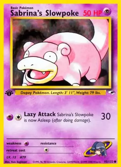 Sabrina's Slowpoke 95/132 Gym Heroes Pokemon card