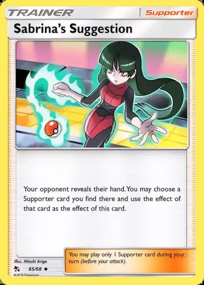 Sabrina's Suggestion 65/68 Hidden Fates Pokemon card