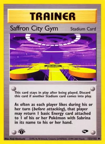 Saffron City Gym 122/132 Gym Challenge Pokemon card