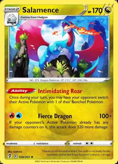 Salamence 109/203 Evolving Skies Pokemon card