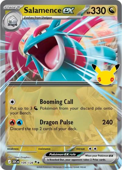 Salamence ex 109/128 30th Celebration Pokemon card