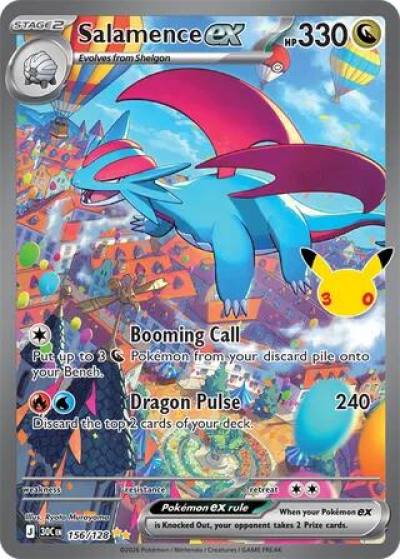 Salamence ex 156/128 30th Celebration Pokemon card