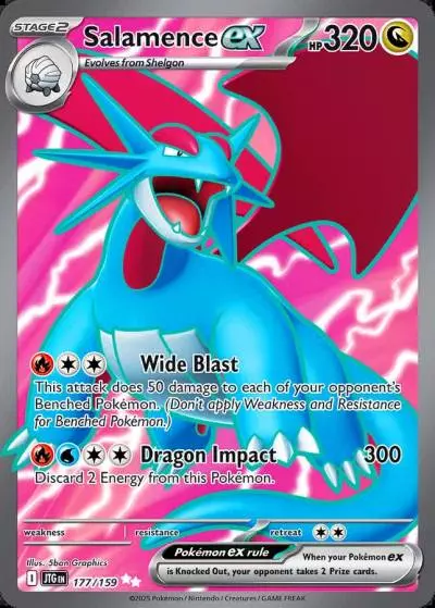 Salamence ex 177/159 Journey Together Pokemon card