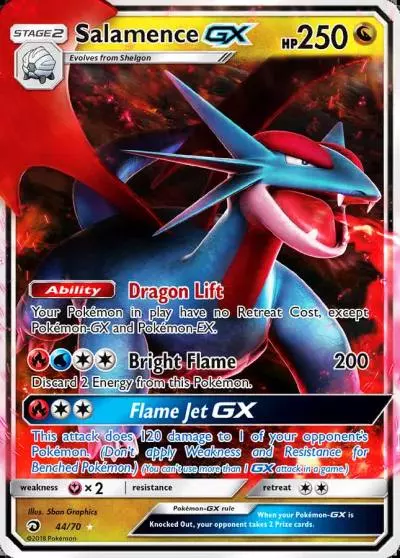 Salamence-GX 44/70 Dragon Majesty Pokemon card
