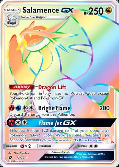 Salamence-GX 73/70 Dragon Majesty Pokemon card