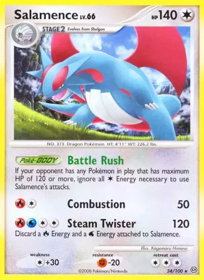 Salamence 24/100 Stormfront Pokemon card