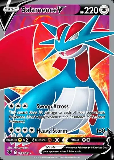 Salamence V 185/189 Darkness Ablaze Pokemon card