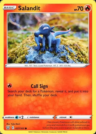 Salandit 27/163 Battle Styles Pokemon card