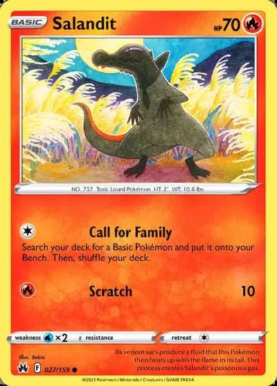 Salandit 27/159 Crown Zenith Pokemon card