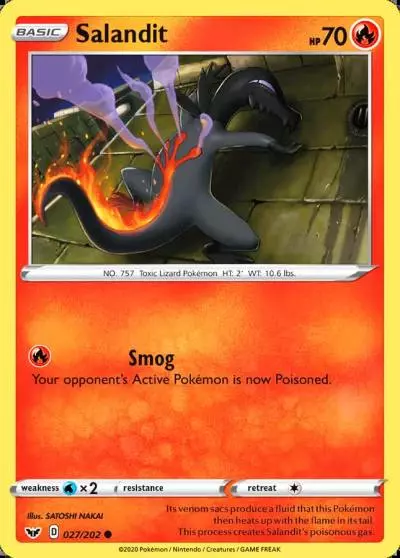 Salandit 27/202 Sword & Shield Pokemon card