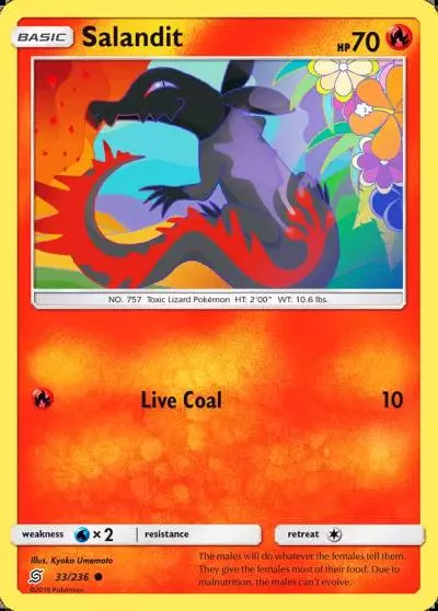 Salandit 33/236 Unified Minds Pokemon card