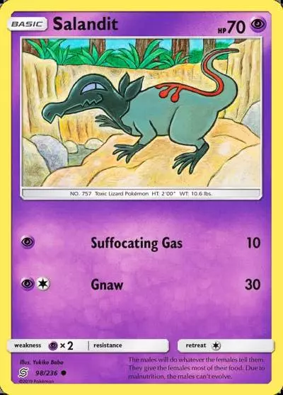 Salandit 98/236 Unified Minds Pokemon card