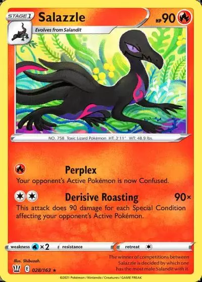 Salazzle 28/163 Battle Styles Pokemon card