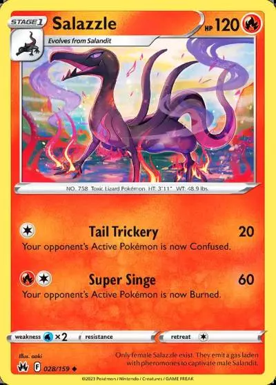 Salazzle 28/159 Crown Zenith Pokemon card