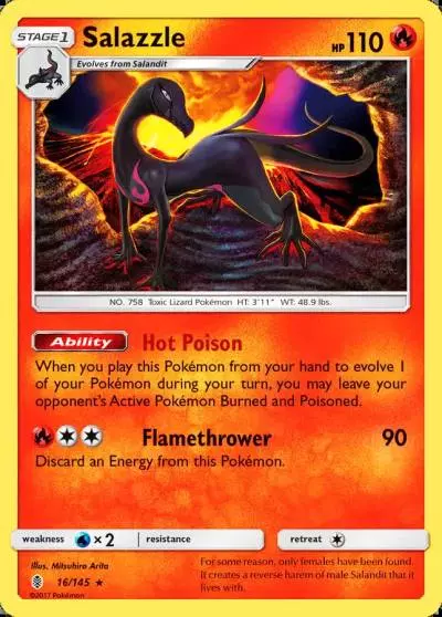 Salazzle 16/145 Guardians Rising Pokemon card