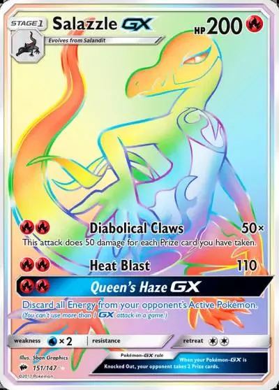 Salazzle-GX 151/147 Burning Shadows Pokemon card