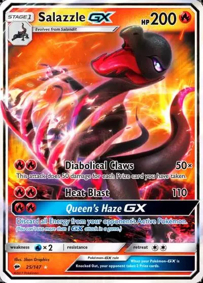 Salazzle-GX 25/147 Burning Shadows Pokemon card