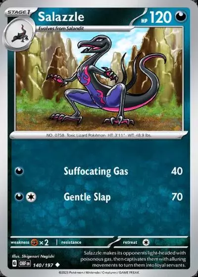 Salazzle 140/197 Obsidian Flames Pokemon card
