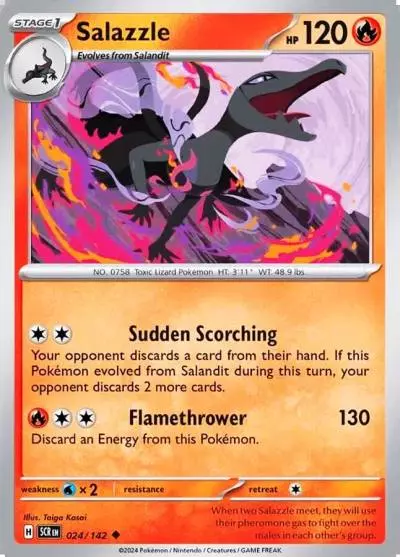 Salazzle 24/142 Stellar Crown Pokemon card