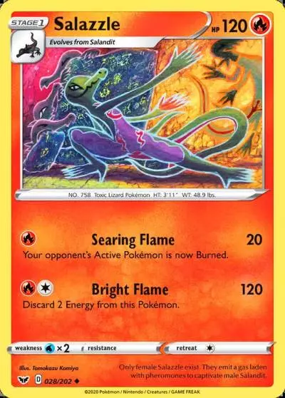 Salazzle 28/202 Sword & Shield Pokemon card